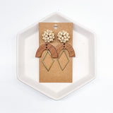 Wooden Bead Studs 16mm---> Light and Dark