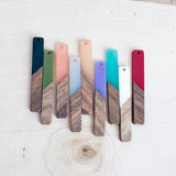 Wood and Resin Skinny Bar Pendants-----> Choose your colors!