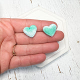 Puffy Heart Velvet/Fuzzy Heart Stud Connectors--Choose your colors!