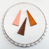 Wood Pendants SKINNY TRIANGLES-----> You Choose the Color!