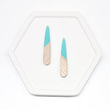 Wood and Resin Skinny TEAR DROP Pendants-----> Choose your colors!