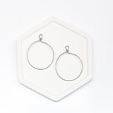 Round Dangle Hoops/Bezel/Fringe Hoops Stainless Steel -----> Lots of Colors!