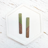 Wood and Resin Skinny Bar Pendants-----> Choose your colors!