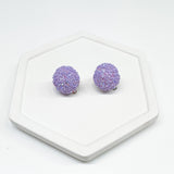 Glitter Dome LAVENDER 18mm Stud Connector 3 pair