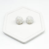 Glitter Dome WHITE 18mm Stud Connector 3 pairs