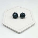 Glitter Dome NAVY 18mm Stud Connector 3 pair
