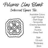 Polymer Clay  Earring Blanks SQUARE OR ROUND FLORAL TILE  – Lightweight DIY Jewelry Bases