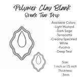 Polymer Clay  Earring Blanks ORNATE TEAR DROP – Lightweight DIY Jewelry Bases