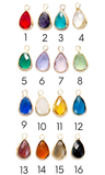 Crystal Tear Drop Charms------>Choose your Color!