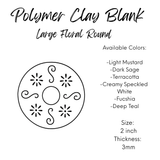 Polymer Clay  Earring Blanks LARGE FLORAL ROUND – Lightweight DIY Jewelry Bases