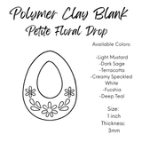 Polymer Clay  Earring Blanks PETITE FLORAL DROP – Lightweight DIY Jewelry Bases