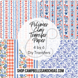 Clay Transfer Sheets---> 4th of July Inspired