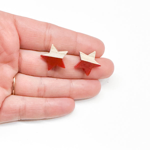 17mm Wood and Resin RED/STAR wood stud