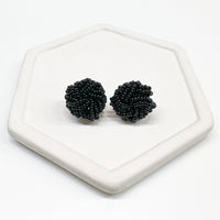 *Braided BLACK Seed Bead Stud Connectors/Toppers