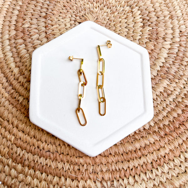 Premium 18k Gold Plated MED PAPERCLIP earring