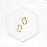 18k Gold Plated RECTANGLE Huggie