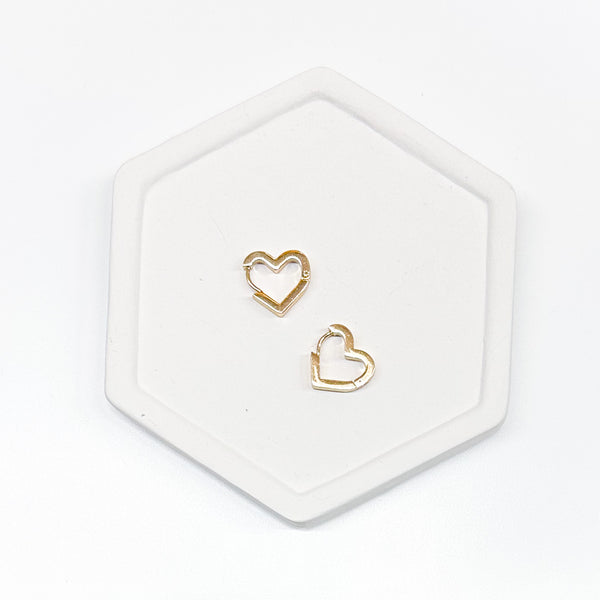 18k Gold Plated HEART Huggie