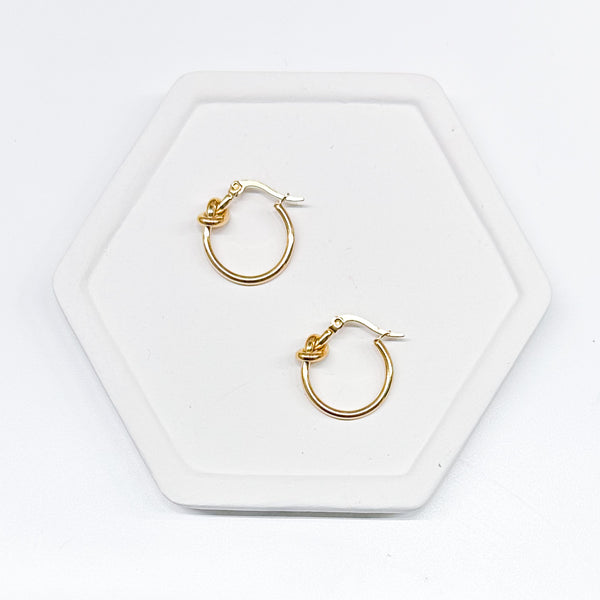 Premium 18k Gold Plated KNOT HOOP Earrings