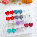CHARM BAR Premium 18k Gold Plated and Stainless Steel GLASS LEAF Charms-----> Choose your Color!