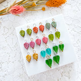 CHARM BAR Premium 18k Gold Plated and Stainless Steel MINI LEAF Charms-----> Choose your Color!