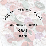 Unfinished Clay Earring Blanks //Solid Colors// Grab Bag