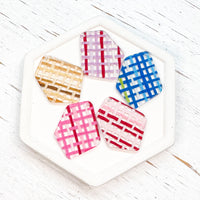 Acrylic Charm Woven Geometric-- Choose Your Color