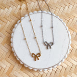 PFJ Premium 18K Gold Dainty BOW Necklace------> Gold or Silver!