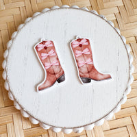 Resin Acrylic Pendants BOOTS AND BOWS ------> Choose your Print and Quantity!