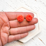 Shabby Lace 15mm Fluffy Dome Earring Topper/Connector 3 Pairs