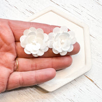 SEQUIN FLOWER Stud Toppers 30mm Lots of Colors!