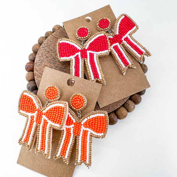 Beaded Statement Earring BOWS #2--------> Choose your Color!