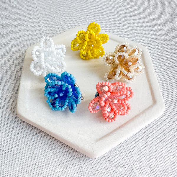 30mm PEONY Beaded Flower Stud Connector-----> Choose your Color!