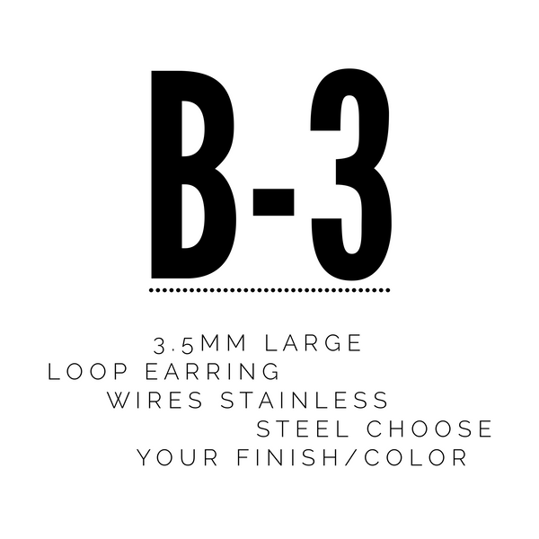 B-3 4.5mm Large Loop Stainless Steel Earring wires-----> Lots of Colors Available!