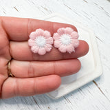 Embroidered Fabric Flowers Earring Toppers --->Lots of Colors!