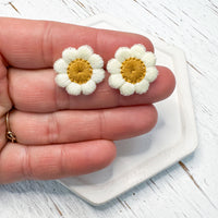 Embroidered Fabric Flowers Earring Toppers --->Lots of Colors!