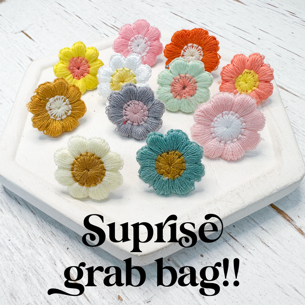 GrBg Embroidered FLOWERS Toppers Surprise GRAB BAG (#4)