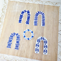AP Acrylic Pendant Ceramic Style Blue Printed Pendants----->Choose your Print