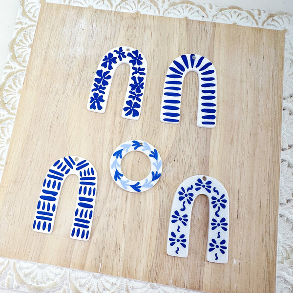 AP Acrylic Pendant Ceramic Style Blue Printed Pendants----->Choose your Print