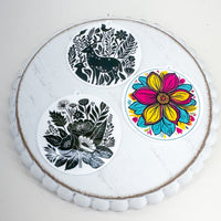 Resin Acrylic Pendants BLOCK CUT FLORALS------> Choose your Print!