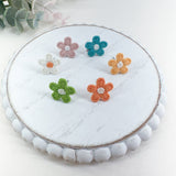 Mini Embroidered Fabric Flowers Earring Toppers (12mm)--->Lots of Colors!