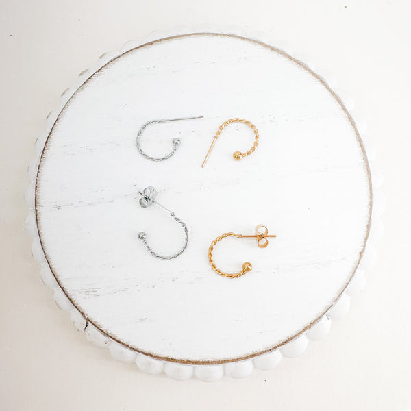 Stainless Steel Mini Hoops with Ball----> Choose Gold or Silver ( NEW ITEM FOR TESTING)
