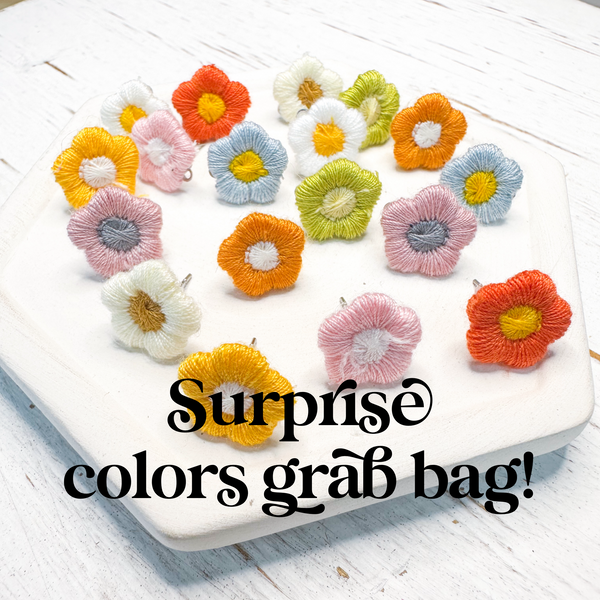GrBg Embroidered MINI FLOWERS Toppers Surprise GRAB BAG (#2)