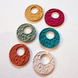 Polymer Clay  Earring Blanks BOHO FLORAL ROUND – Lightweight DIY Jewelry Bases