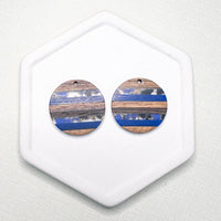 Wood and Resin Stripped Circles Pendants------> Choose your Color