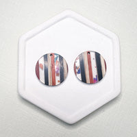 Wood and Resin Stripped Circles Pendants------> Choose your Color