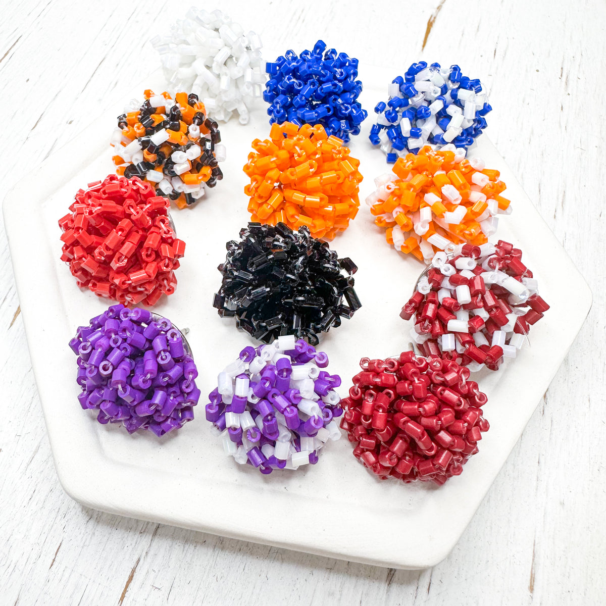 Tube Bead OPAQUE Solids and Mixes 20mm Stud/Topper-------> You choose ...