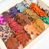 Genuine Leather CASCADING LEAVES Grab Bag of Precut Leather Shapes