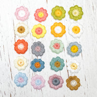 Embroidered Fabric Flowers Earring Toppers --->Lots of Colors!