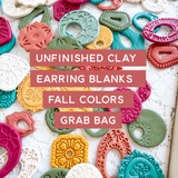 Unfinished Clay Earring Blanks //Fall Colors// Grab Bag