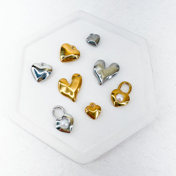 CHARM BAR Premium 18k Gold Plated and Stainless Steel Charms-----> Choose Your Color/ Style